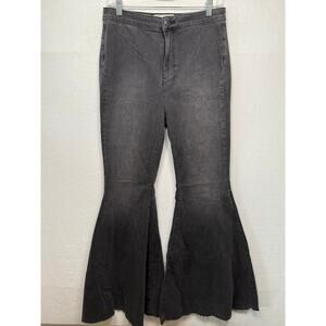 Free People Black Denim Bell Bottom Jeans, Size 30R